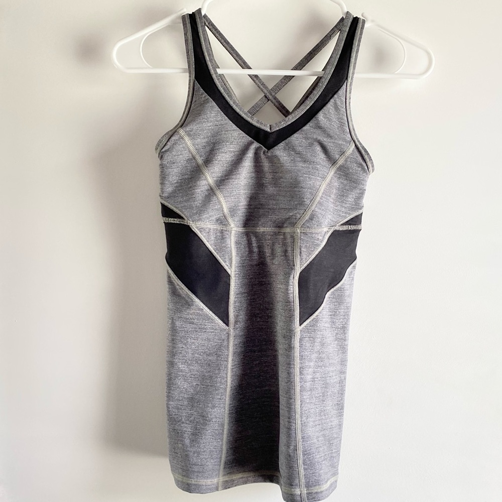 Lulu lemon strappy tank in gray.